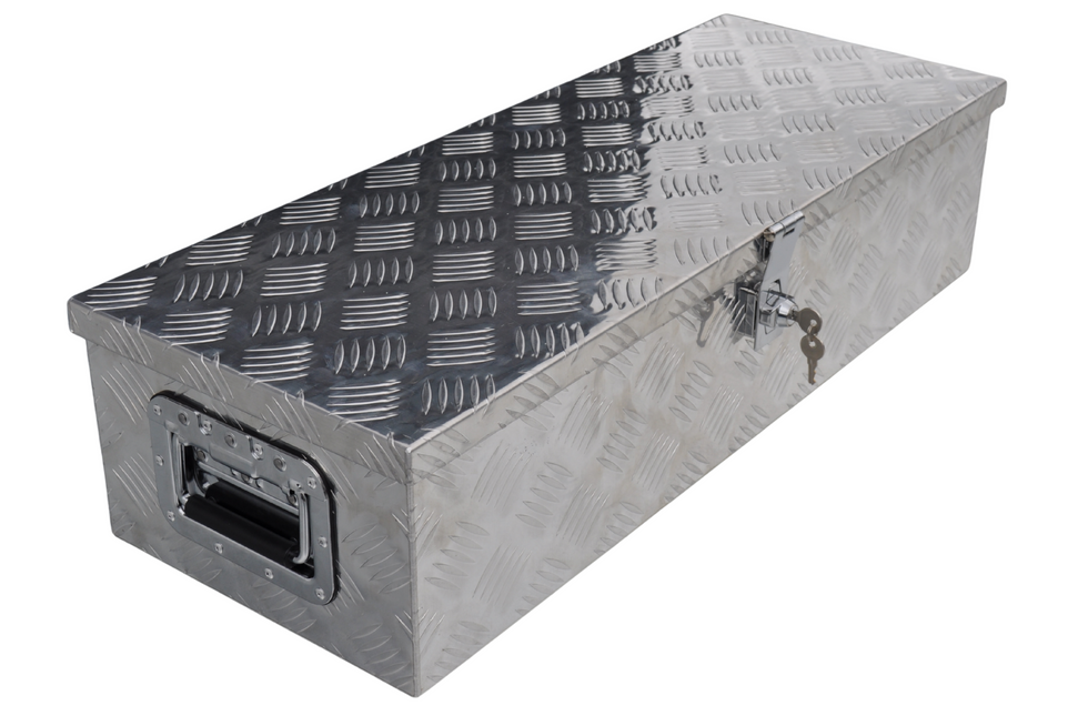 Cantonal Deichselbox aus Aluminium-Riffelblech 800x300x190 mm – Schmetterlingsverschluss