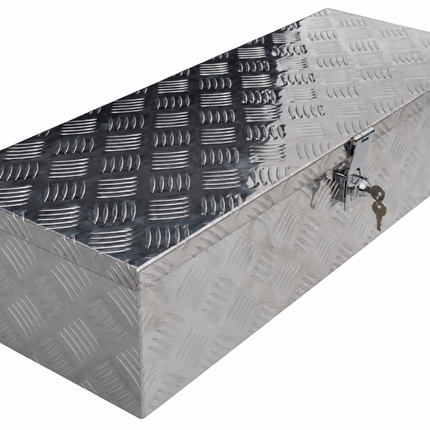 Cantonal Deichselbox aus Aluminium-Riffelblech 800x300x190 mm – Schmetterlingsverschluss