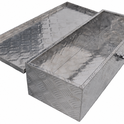 Cantonal Deichselbox aus Aluminium-Riffelblech 800x300x190 mm – Schmetterlingsverschluss