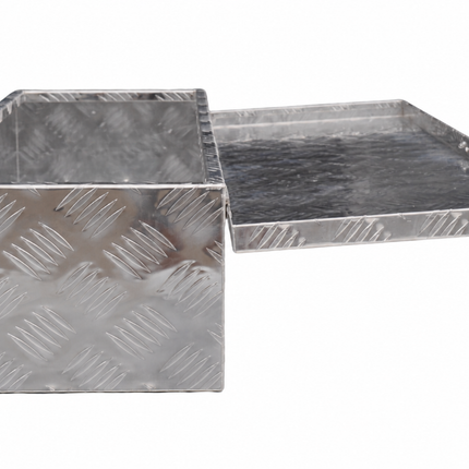 Cantonal Deichselbox aus Aluminium-Riffelblech 800x300x190 mm – Schmetterlingsverschluss