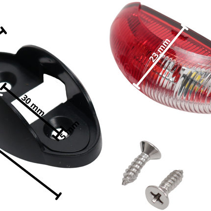 Cantonal Design Begrenzungsleuchte rot/weiße LED auf Halterung