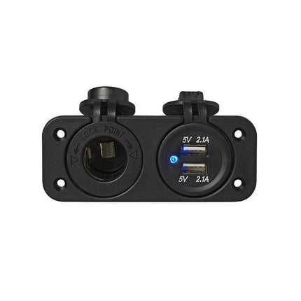 Cantonal Einbausatz - DIN-Steckdose + 2x USB-Anschluss 2x2100mA