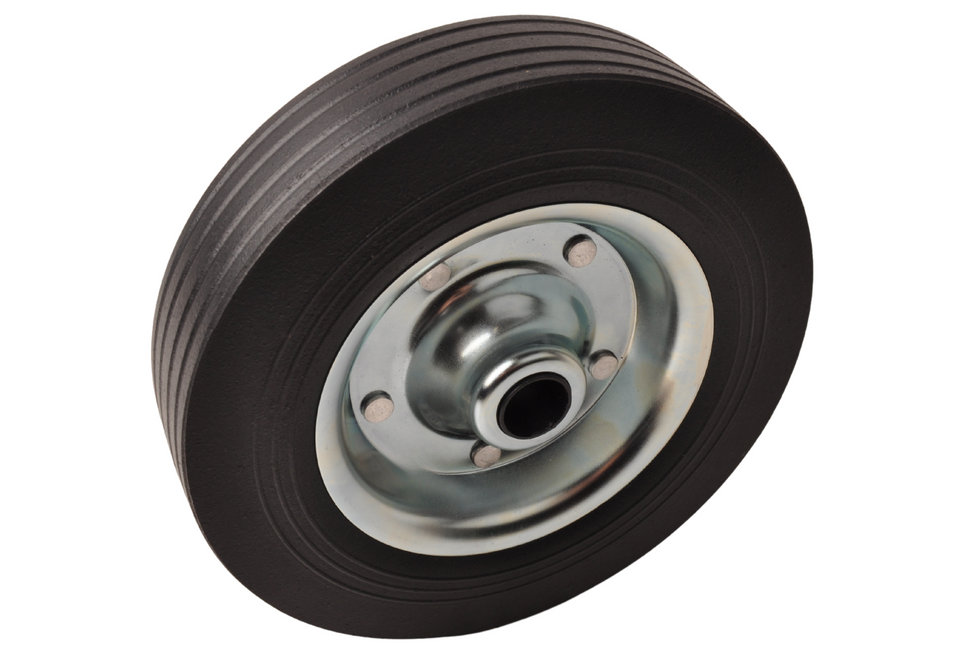 Cantonal Einzelne Stahlfelge mit Ersatzrad für Stützrad 200 x 50. Mit Rohr von 48 mm Durchmesser.