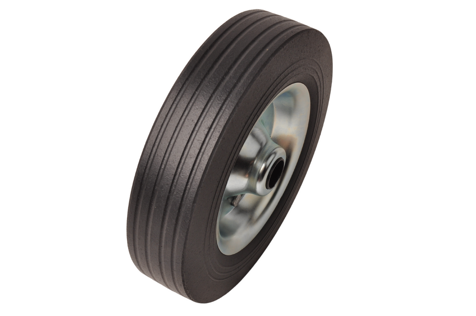 Cantonal Einzelne Stahlfelge mit Ersatzrad für Stützrad 200 x 50. Mit Rohr von 48 mm Durchmesser.