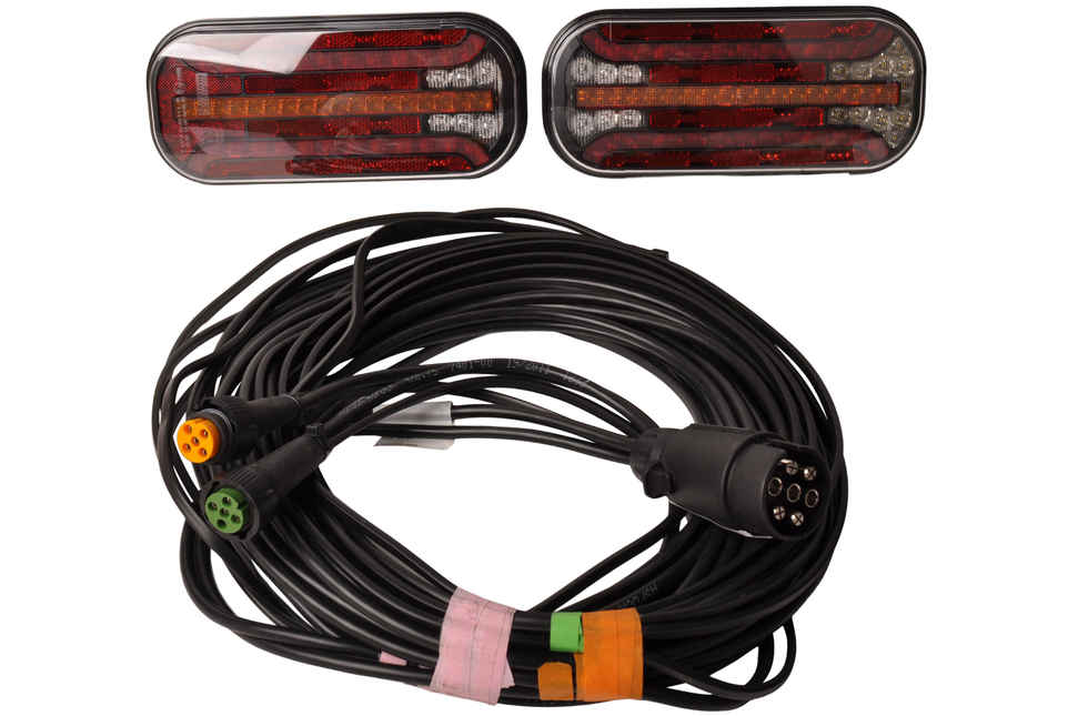 Cantonal Fristom FT-230 - LED Rückleuchten Set - 7 Meter Hauptkabel inklusive 4 Meter Abzweigungen - 7-polig - inklusive dynamischer Blinker
