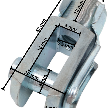 Cantonal Gabelkopf mit Sicherungsbügel M8 x 16 mm - für Auflaufbremse PAV/SR1.3