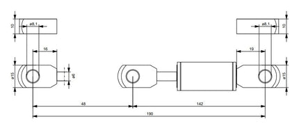 Cantonal Gasfeder 300N - 405 mm