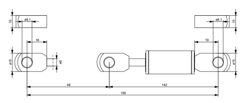 Cantonal Gasfeder 300N - 405 mm