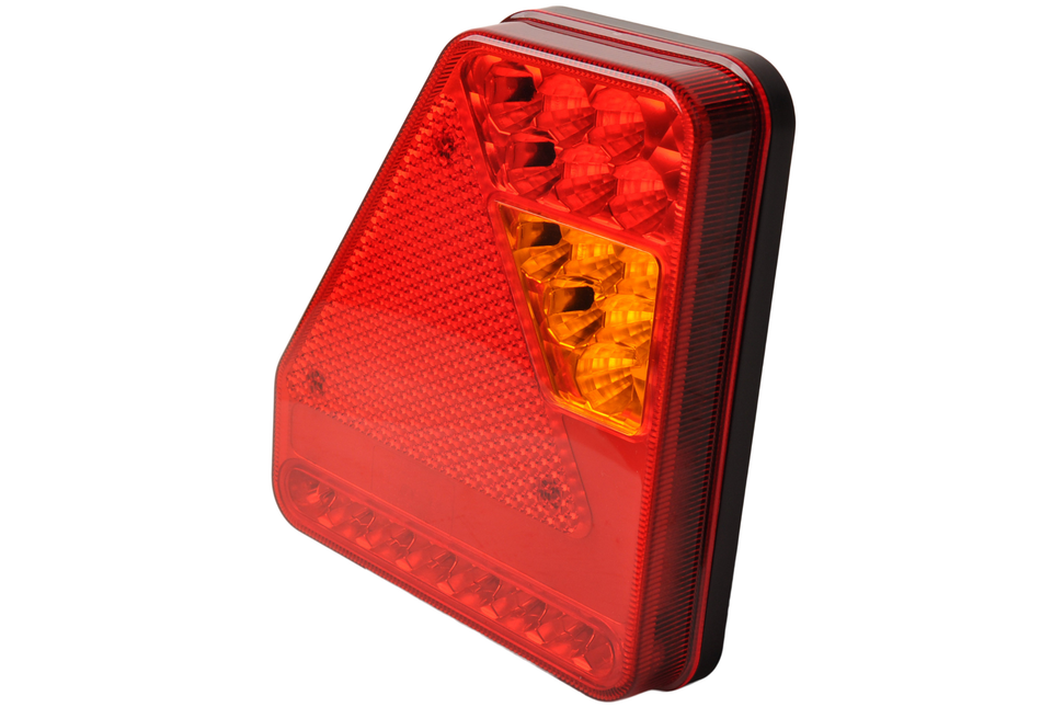 Cantonal Glotrac LED Rücklicht links - 208x188x40 mm - inklusive Nebelschlussleuchte und Dreieckrückstrahler