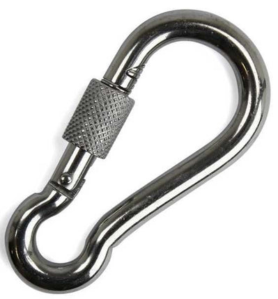 Cantonal Großer Karabinerhaken aus Edelstahl mit Schraubverschluss 120x11 mm- 17 mm Ösendurchmesser