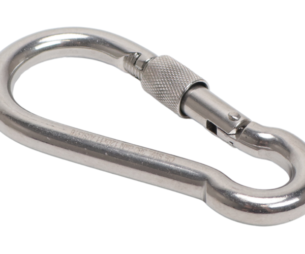Edelstahl Karabiner, asymmetrisch, 8x80mm,V4A AISI 316