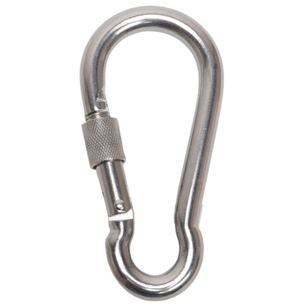 Cantonal Großer Karabinerhaken aus Edelstahl mit Schraubverschluss 120x11 mm- 17 mm Ösendurchmesser