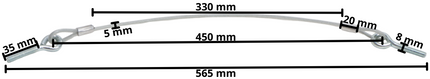 Cantonal Heckklappenkabel 45 cm - M8