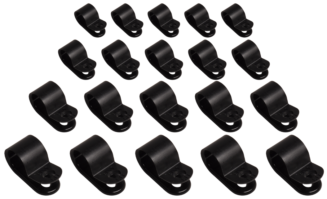 Cantonal Kabelklemmen 11,1 mm schwarz zur Befestigung von Beleuchtungskabeln - 20 Stück