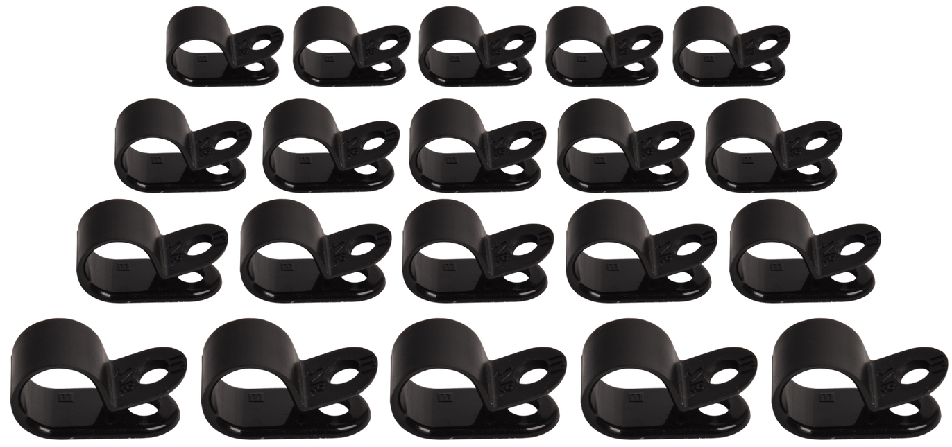 Cantonal Kabelklemmen 11,1 mm schwarz zur Befestigung von Beleuchtungskabeln - 20 Stück