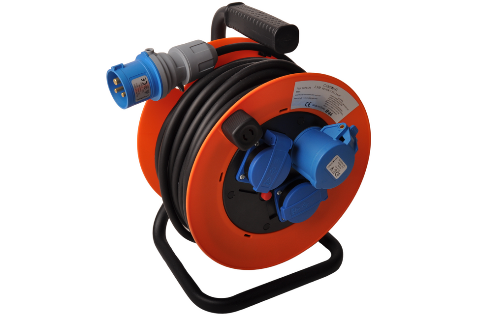 Cantonal Kabeltrommel Camping 25 Meter - Schuko/CEE Stecker