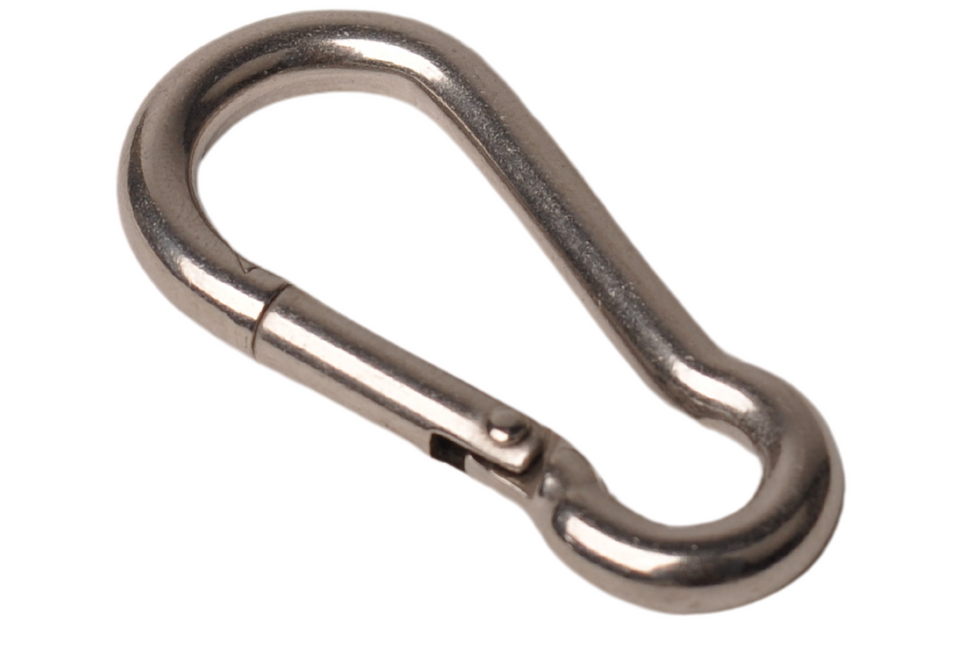 Cantonal Karabiner aus Edelstahl 50x5 mm - 8 mm Ösendurchmesser
