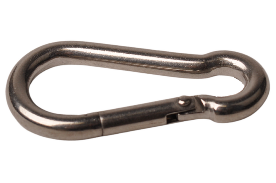 Cantonal Karabiner aus Edelstahl 50x5 mm - 8 mm Ösendurchmesser