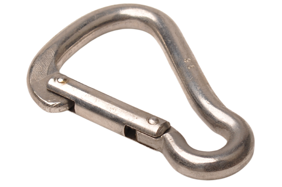 Cantonal Karabiner in Birnenform aus Edelstahl 90x10 mm - 13 mm Ösendurchmesser