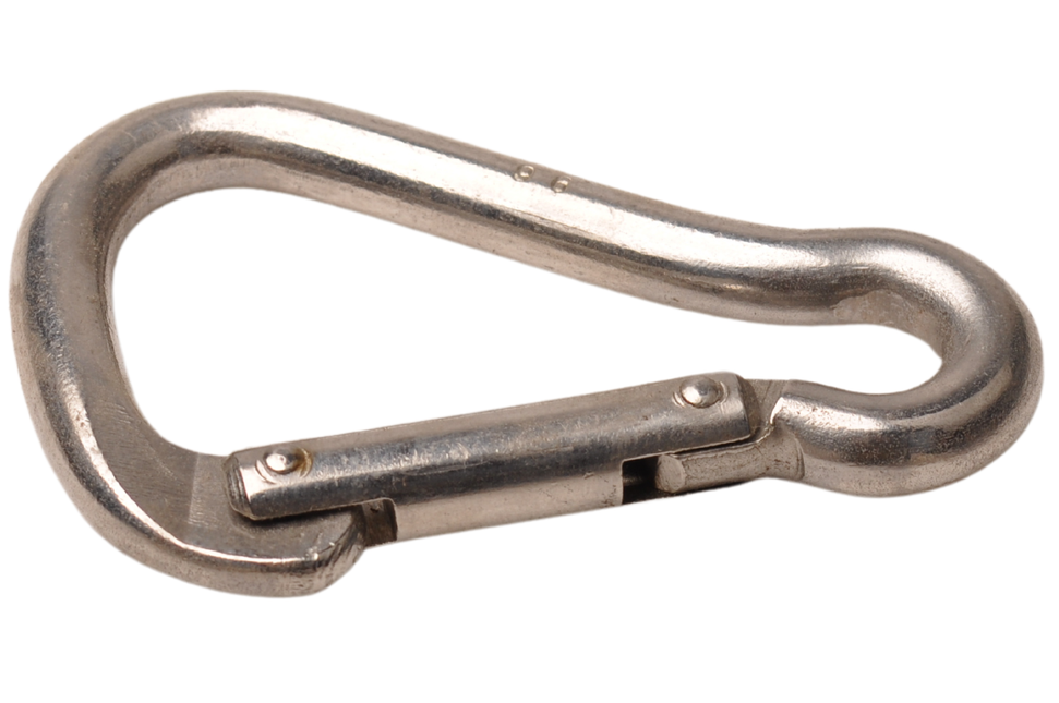 Cantonal Karabiner in Birnenform aus Edelstahl 90x10 mm - 13 mm Ösendurchmesser