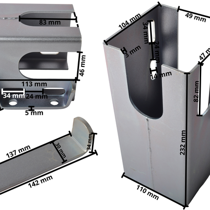 Cantonal Kastenschloss Cantonal - grau - Stahl - universal