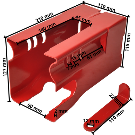 Cantonal Kastenschloss Cantonal - rot - Stahl - Inkl. Edelstahl Diskusschloss mit 2 Schlüsseln