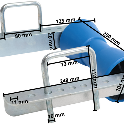 Cantonal Kielrollensatz - 200x104 mm - blau - inklusive Bügel 100x73 mm - PE