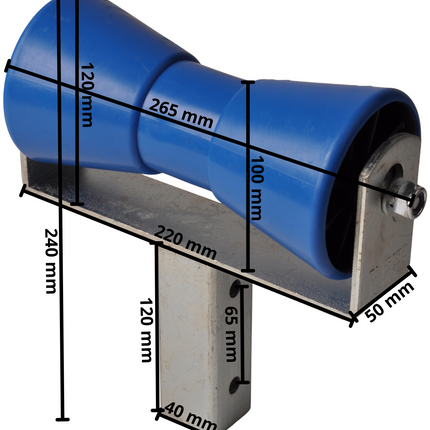 Cantonal Kielrollensatz - 200x85 mm - blau - komplett auf T-Bügel