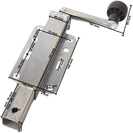 Cantonal Kielstütze verstellbar für Boot Seitenstütze 25 > 42 cm