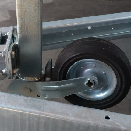 Cantonal Klappbares Stützrad - Quadrat 60 mm - Tragfähigkeit: 250 kg - große Montageplatte