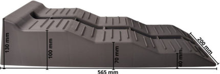 Cantonal Komplettes Auffahrkeil-Set 565x200x130 mm - maximale Tragfähigkeit 5000 kg - mit Unterlegkeilen