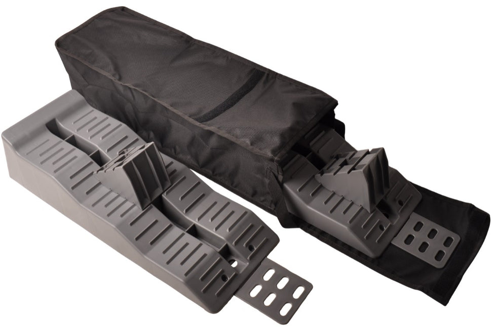 Cantonal Komplettes Auffahrkeil-Set 565x200x130 mm - maximale Tragfähigkeit 5000 kg - mit Unterlegkeilen
