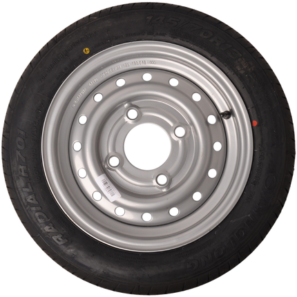 Cantonal Komplettrad Anhänger - 145/70R13 - Lochkreis: 4x130 - Tragfähigkeit: 375 kg - Nabendurchmesser: 85 mm