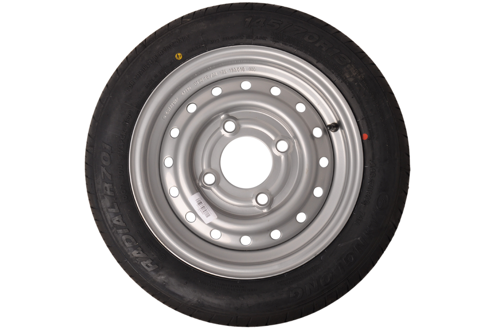 Cantonal Komplettrad Anhänger - 145/70R13 - Lochkreis: 4x130 - Tragfähigkeit: 375 kg - Nabendurchmesser: 85 mm