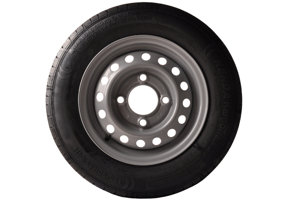 Cantonal Komplettrad Anhänger - 155R13 - Lochkreis: 4x130 - Tragfähigkeit: 500 kg - Nabendurchmesser: 85 mm