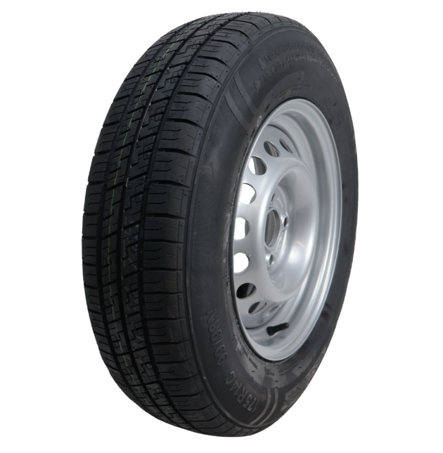 Cantonal Komplettrad Anhänger - 175/80R14 - Lochkreis: 4x100 - Tragfähigkeit: 775 kg - Nabendurchmesser: 57 mm