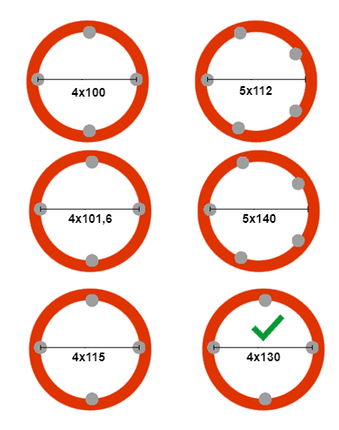Cantonal Komplettrad - Reifen 145/70R13 + Felge - Teilung: 4x130 - Tragfähigkeit 375 kg - 85 mm Nabendurchmesser