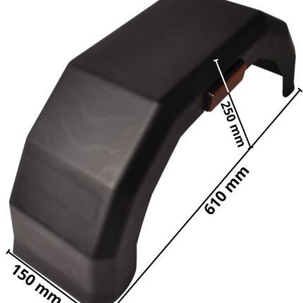 Cantonal Kotflügel 10 Zoll - 610x150x250 mm - mit Seitenreflektor