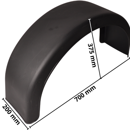 Cantonal Kotflügel 13 Zoll - 700x200x375 mm - beidseitig rund