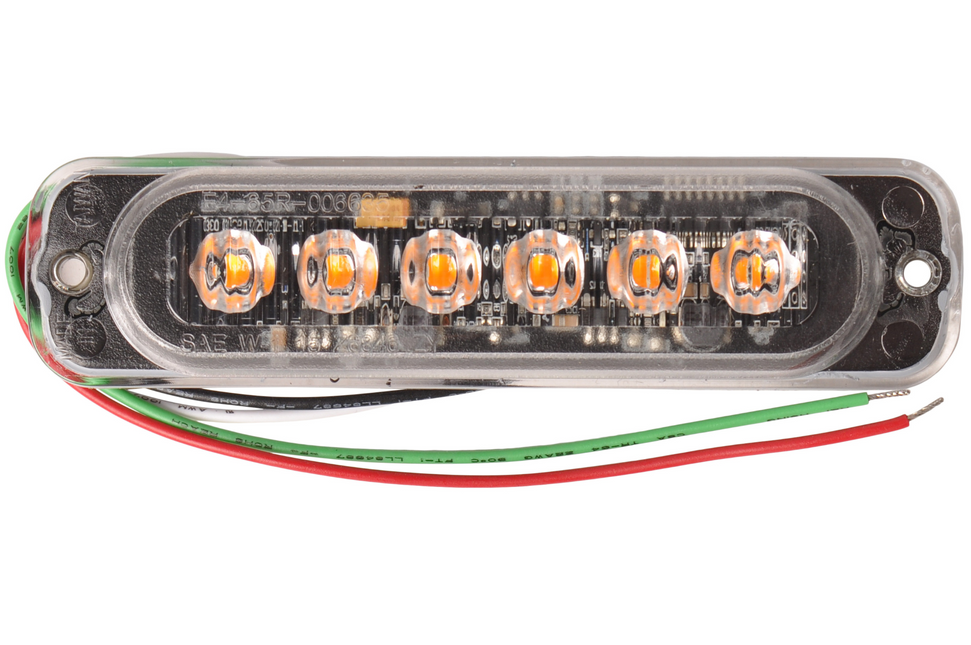 Cantonal LED-Notleuchte orange - Abmessungen 113x28x9,8 mm - 6 Leds