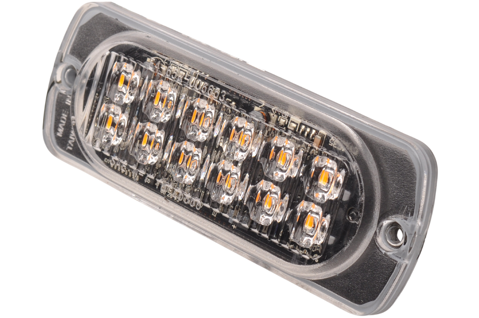 Cantonal LED-Notleuchte orange - Abmessungen 113x42x12 mm - 12 Leds