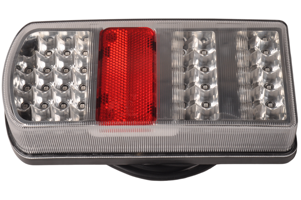 Cantonal LED Rückleuchte mit allen Funktionen und mit losen Kabeln anschließbar - 228x106x55 mm links