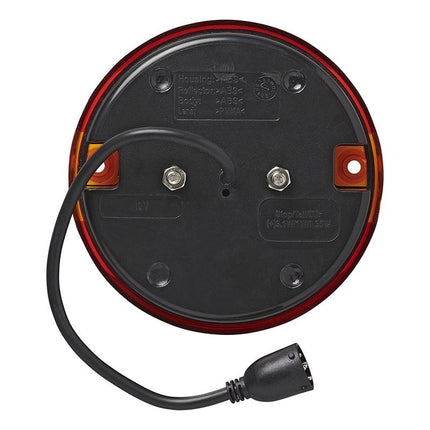 Cantonal LED Rückleuchte rund 140x32 mm mit Steckeranschluss - 30 cm Kabel