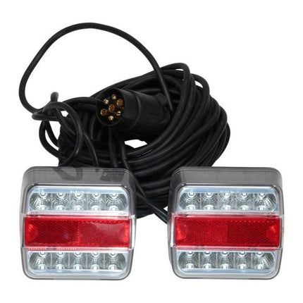 Cantonal LED Rückleuchten Set auf Magneten mit 12 Meter Hauptkabel - 7-polig - ideal für Bootstrailer