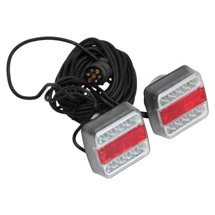 Cantonal LED Rückleuchten Set auf Magneten mit 12 Meter Hauptkabel - 7-polig - ideal für Bootstrailer