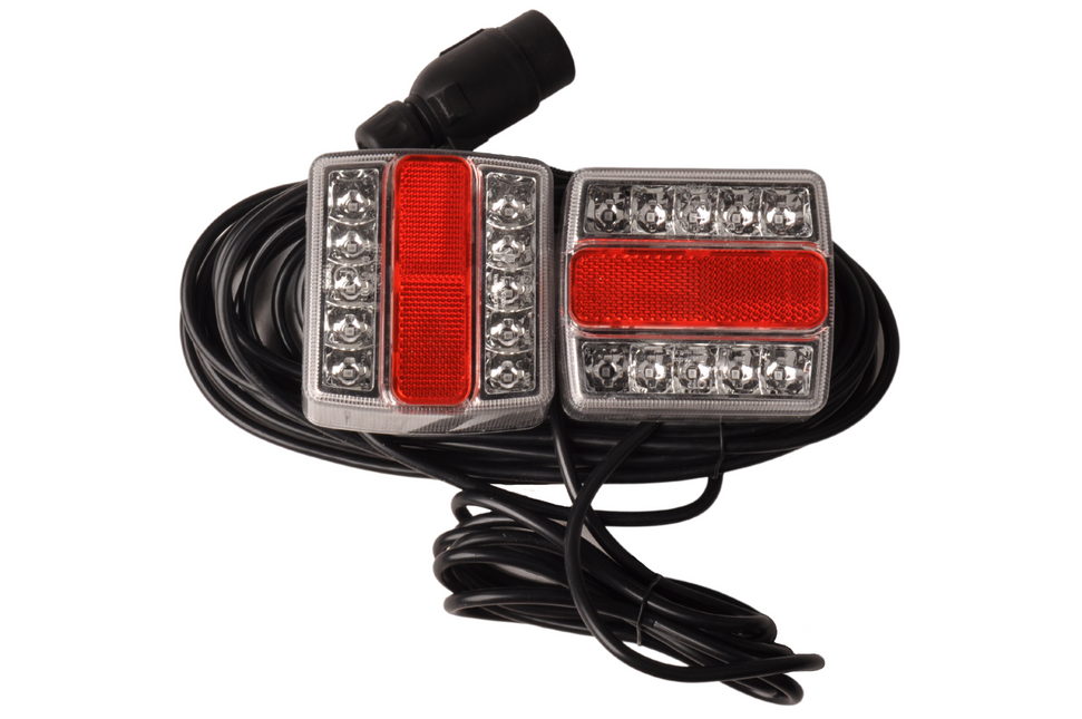 Cantonal LED-Rückleuchten Set mit Magneten mit 7,5 Meter Hauptkabel - 7-polig - ideal für Bootstrailer