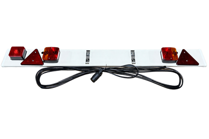 Cantonal Lichtleiste Kunststoff für Anhänger - Länge 137 cm - 8 Meter Hauptkabel - 7-poliger Anschluss - Plug & Play