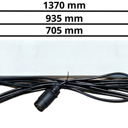 Cantonal Lichtleiste Kunststoff für Anhänger - Länge 137 cm - 8 Meter Hauptkabel - 13-poliger Anschluss - Plug & Play