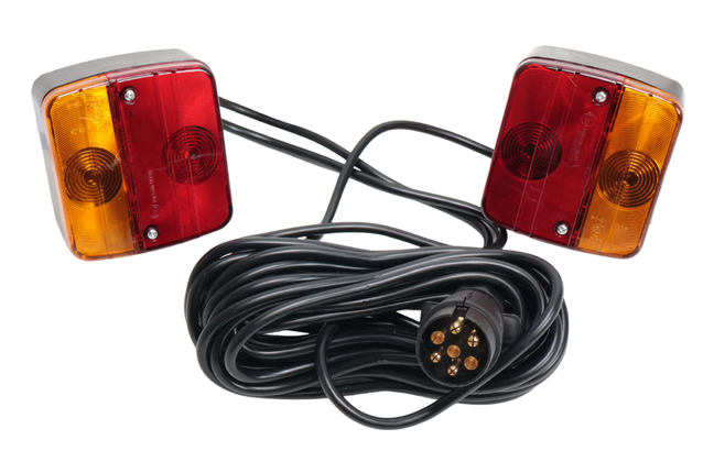 Cantonal Magnetische Beleuchtungsset - 7,5 Meter Hauptkabel - 7-polig - ideal für Bootstrailer