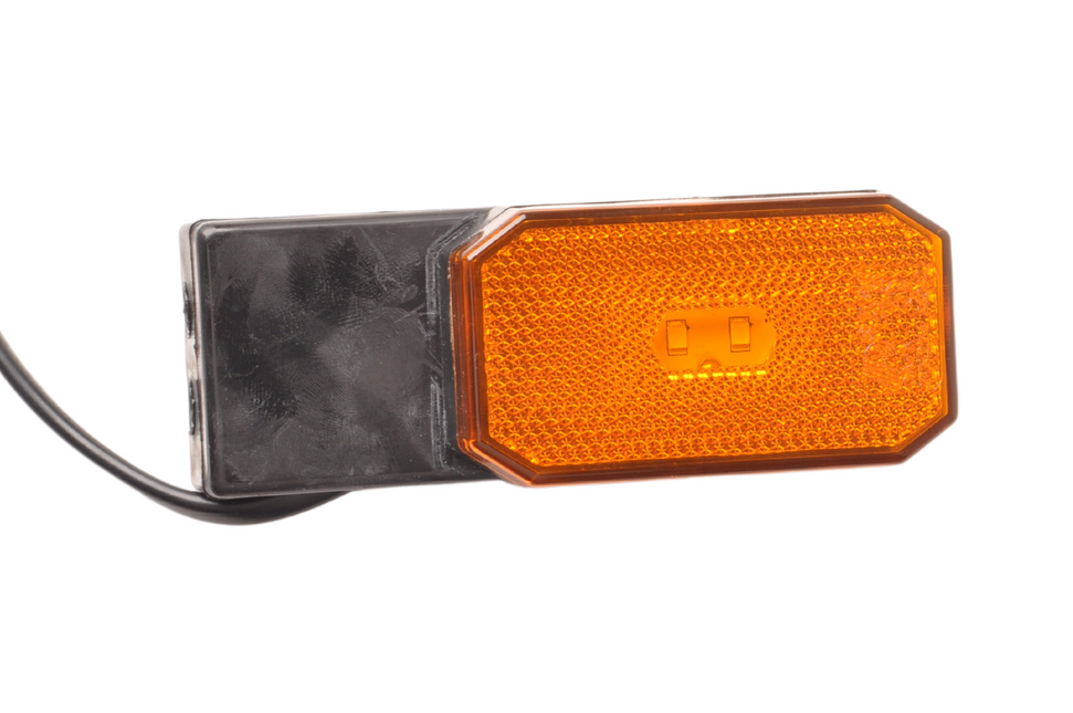 Cantonal Orange/gelbe Begrenzungsleuchte auf Montagesockel - 10 cm 2-adrige lose Litze - Glühlampe
